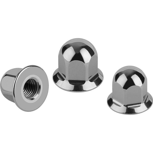 Cap Nut, M16, Stainless Steel, Polished